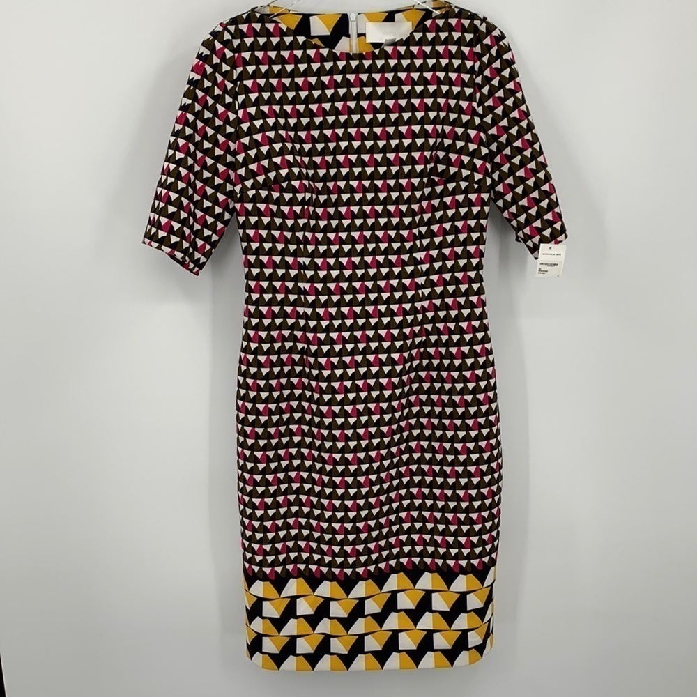Hugo Boss Dareika graphic shift sheath dress short sleeve pink navy olive new 6